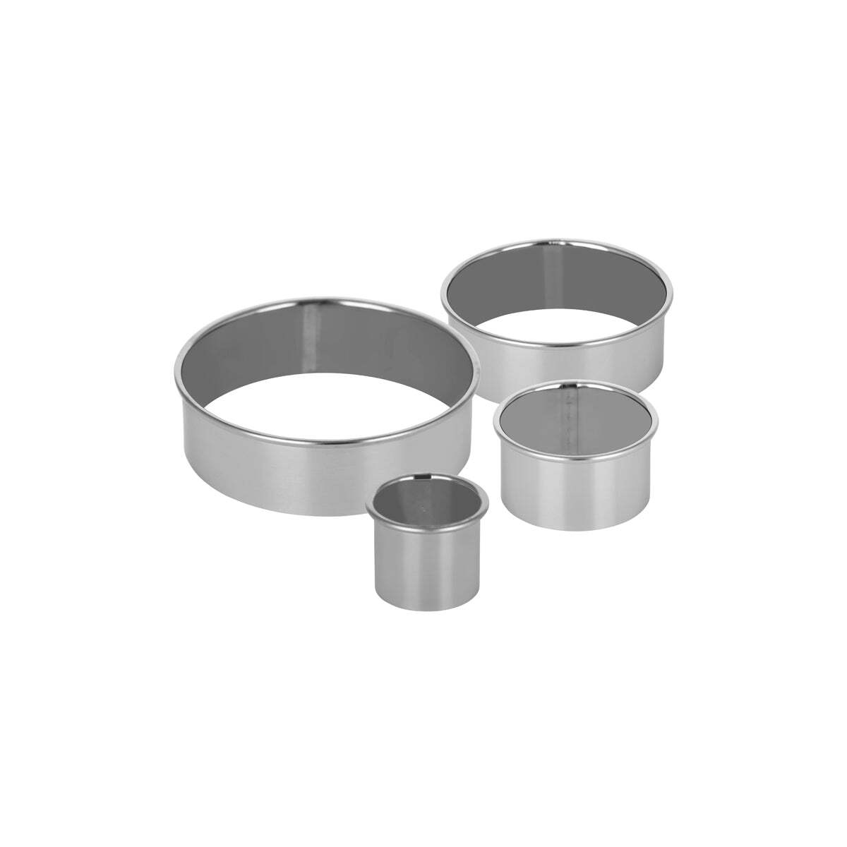 Chef Inox Cutter Set 4pc Round Plain S/S 38-110mm