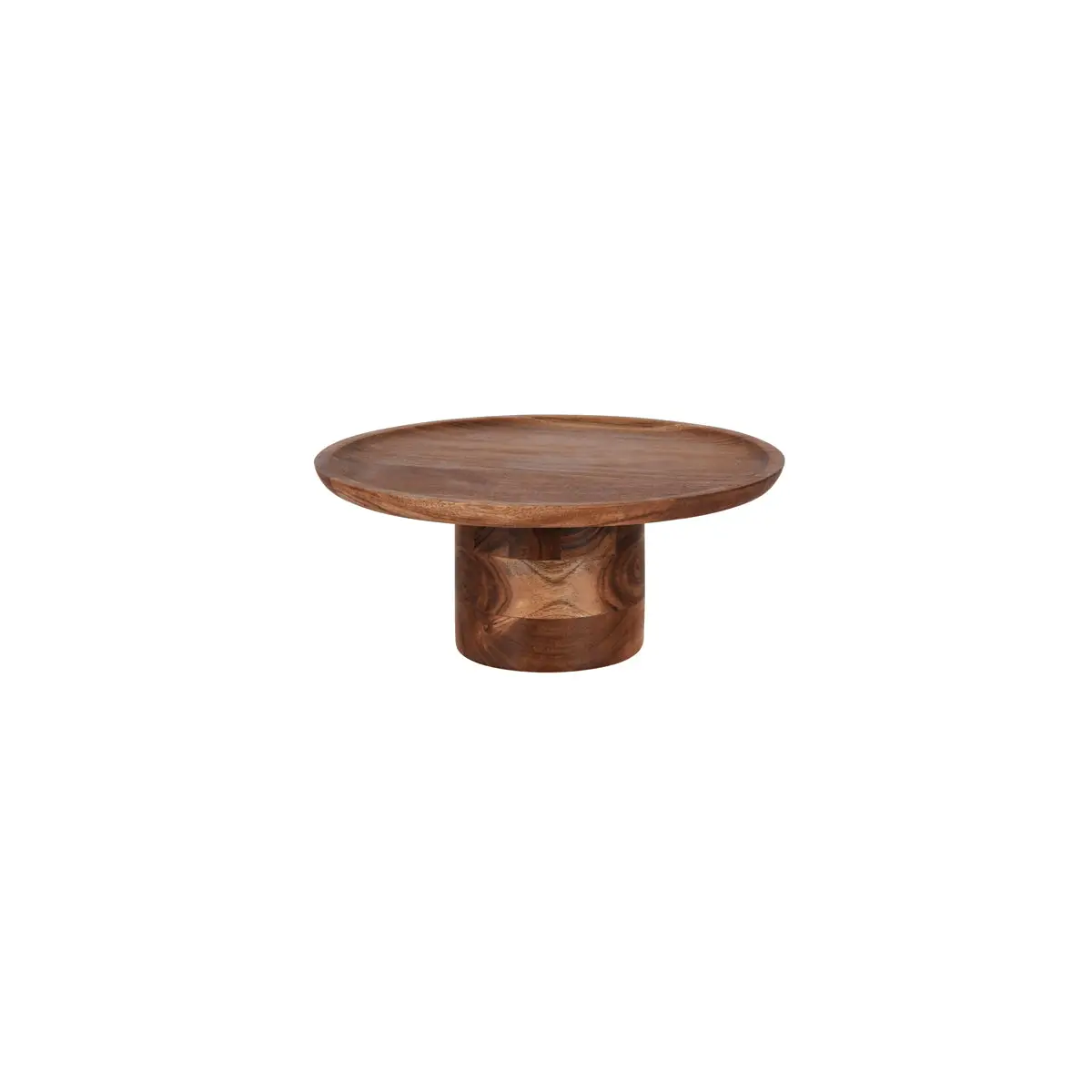 Chef Inox Serve Natural Acacia Round Cake Stand Pilar 300x140mm