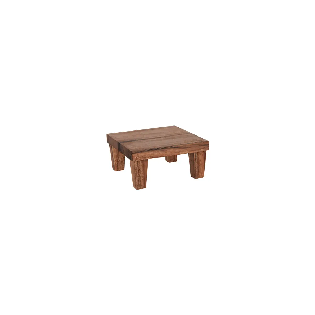 Chef Inox Serve Natural Acacia Square Stand with Legs 210x210x100mm