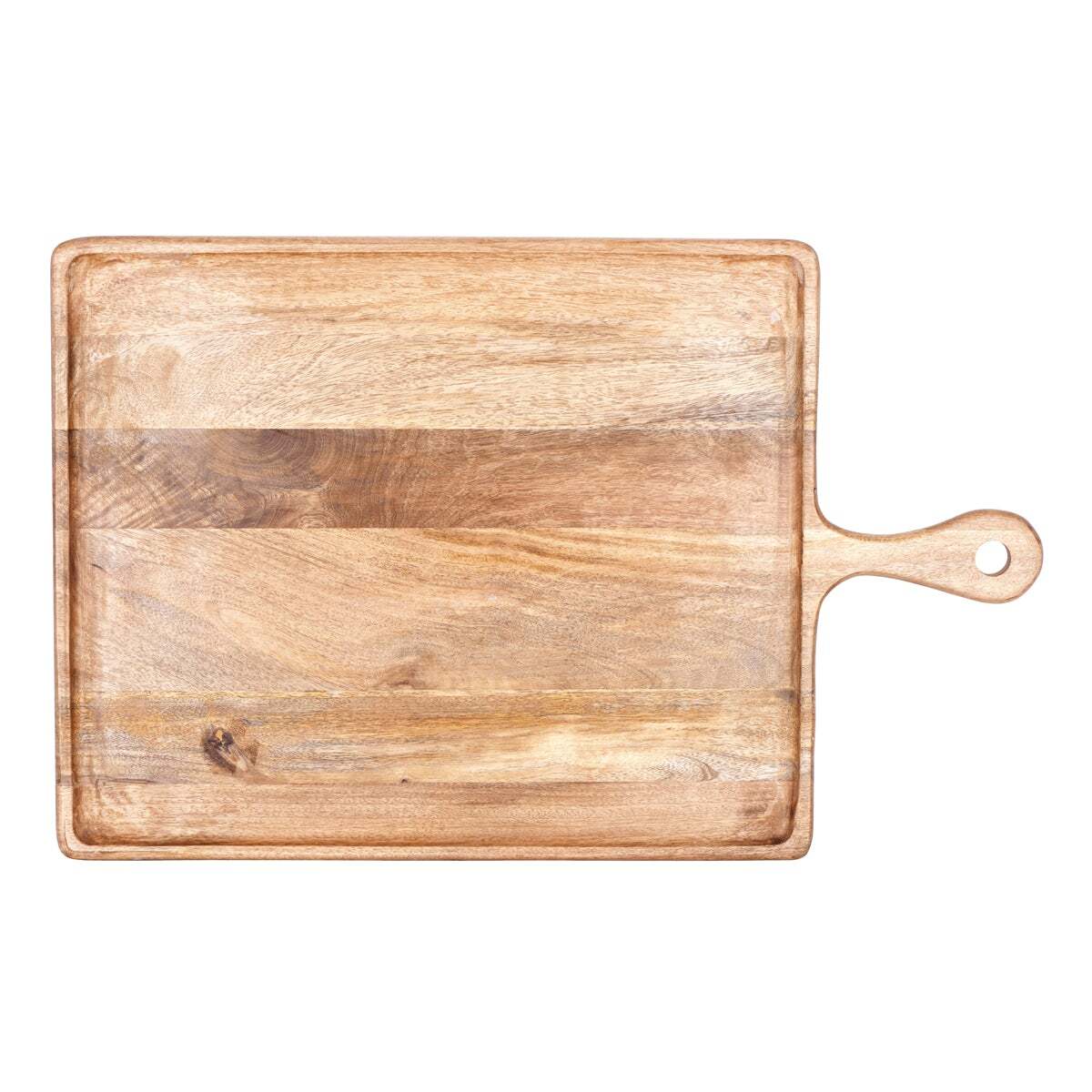 Chef Inox Rect Serving Board W/Hdl Mangowood 520x700x440mm Nat