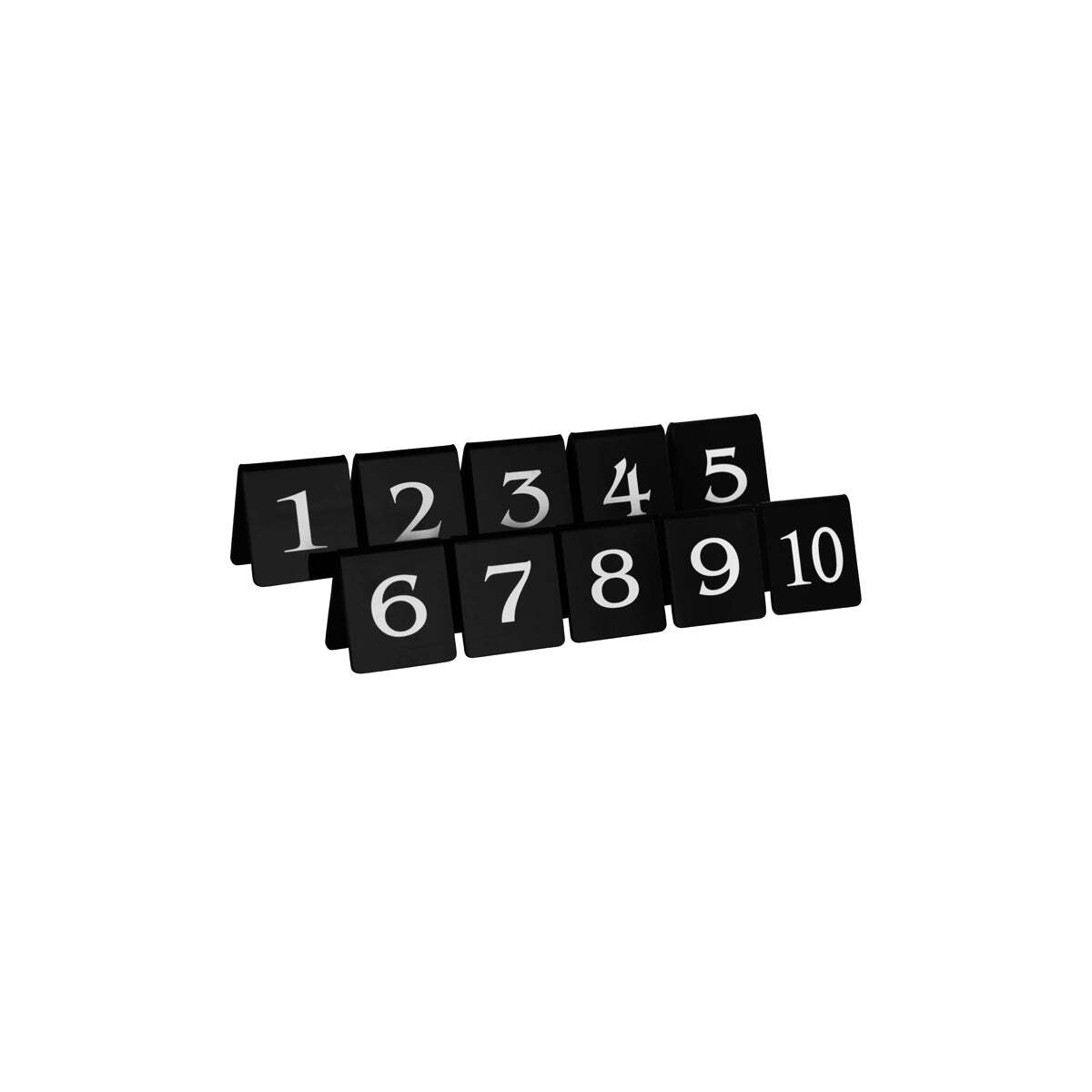 Tablekraft Table Number Set White On Black 75x55mm 1-10