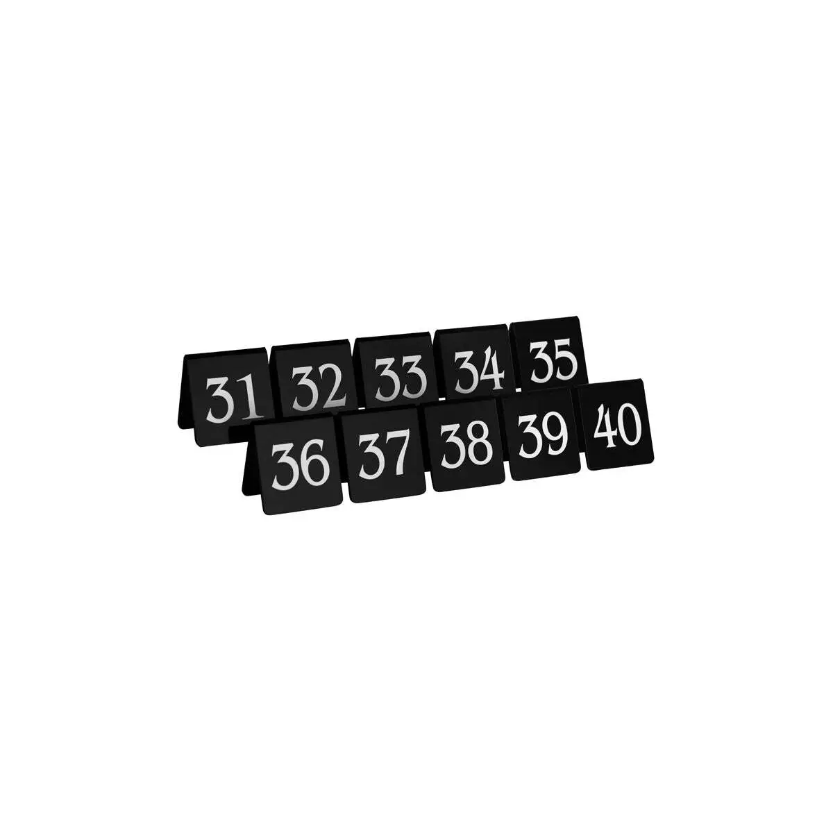 Tablekraft Table Number Set White On Black 75x55mm 31-40