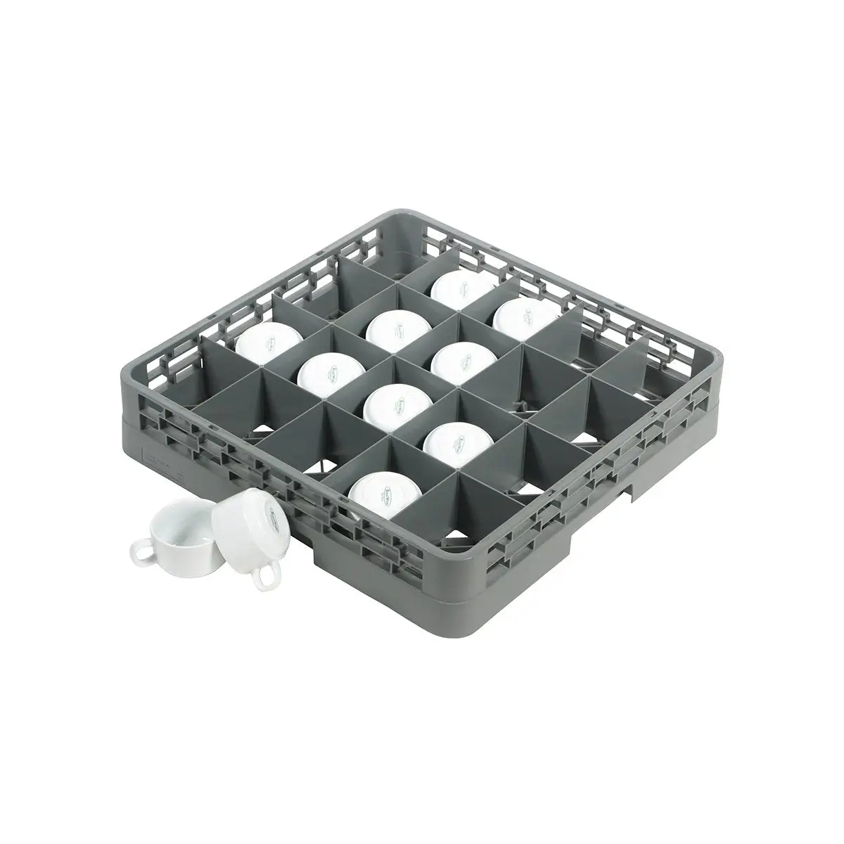 Unica Glass Rack 20 Compartment Tilt Rib 500x500x100mm