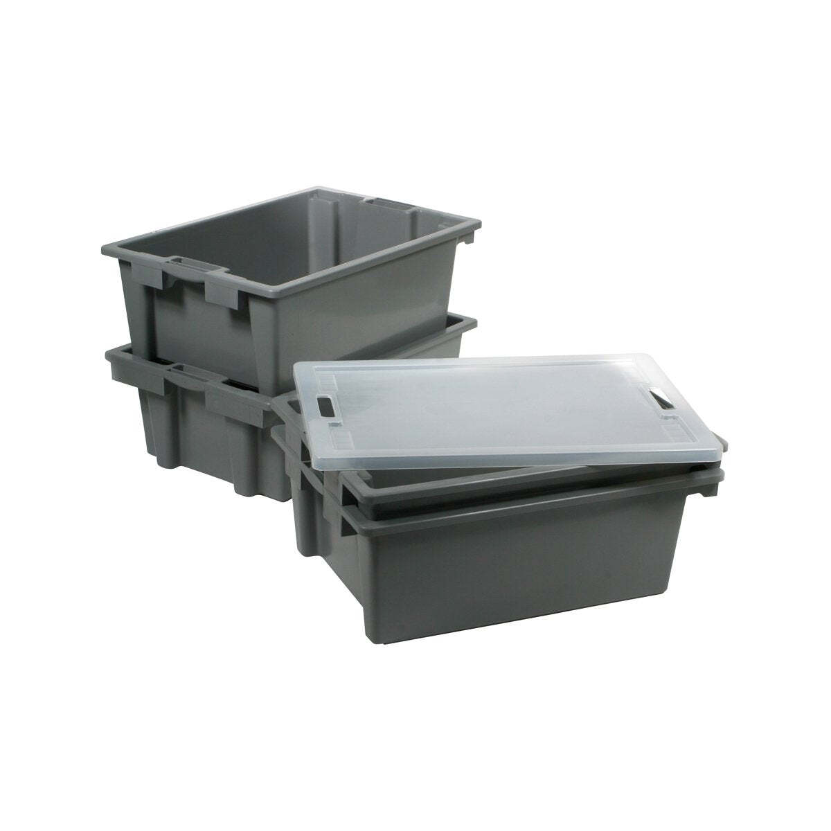 Unica Tote Box-Stackable Grey 660x450x230 Suits 9600
