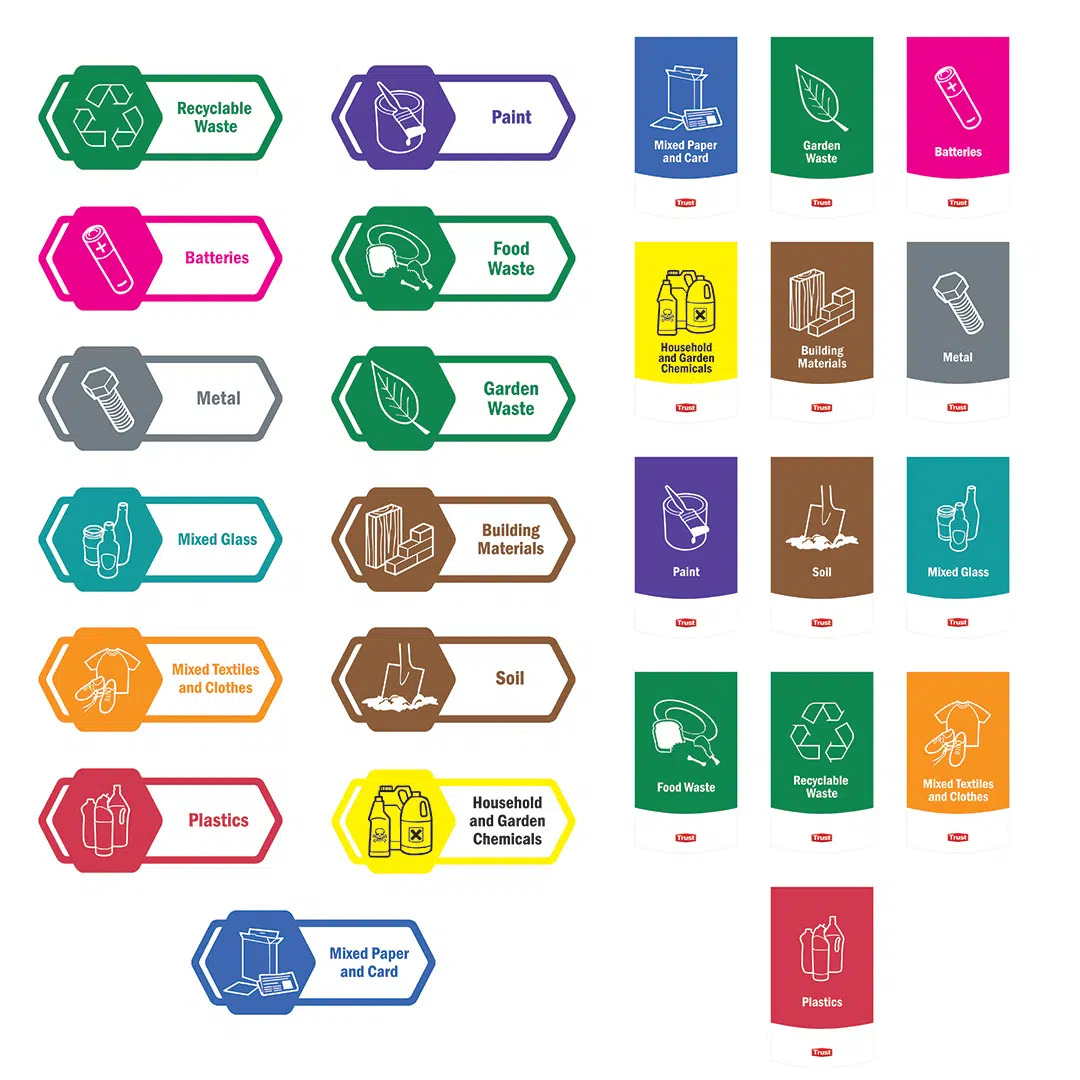 TRUST® Commercial Waste Sorting Labels For #18215