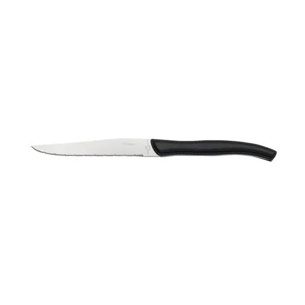 Faux Leather Steak Knife-Black Hdl