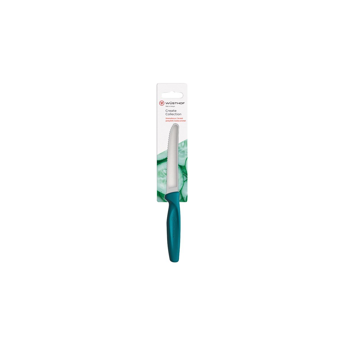 Wusthof Create Serrated Paring Knife 100mm Blue  