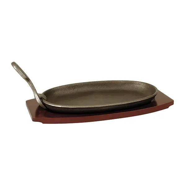 Moda Steak Sizzler-Cast Iron | W/Wood Base | 290X180Mm