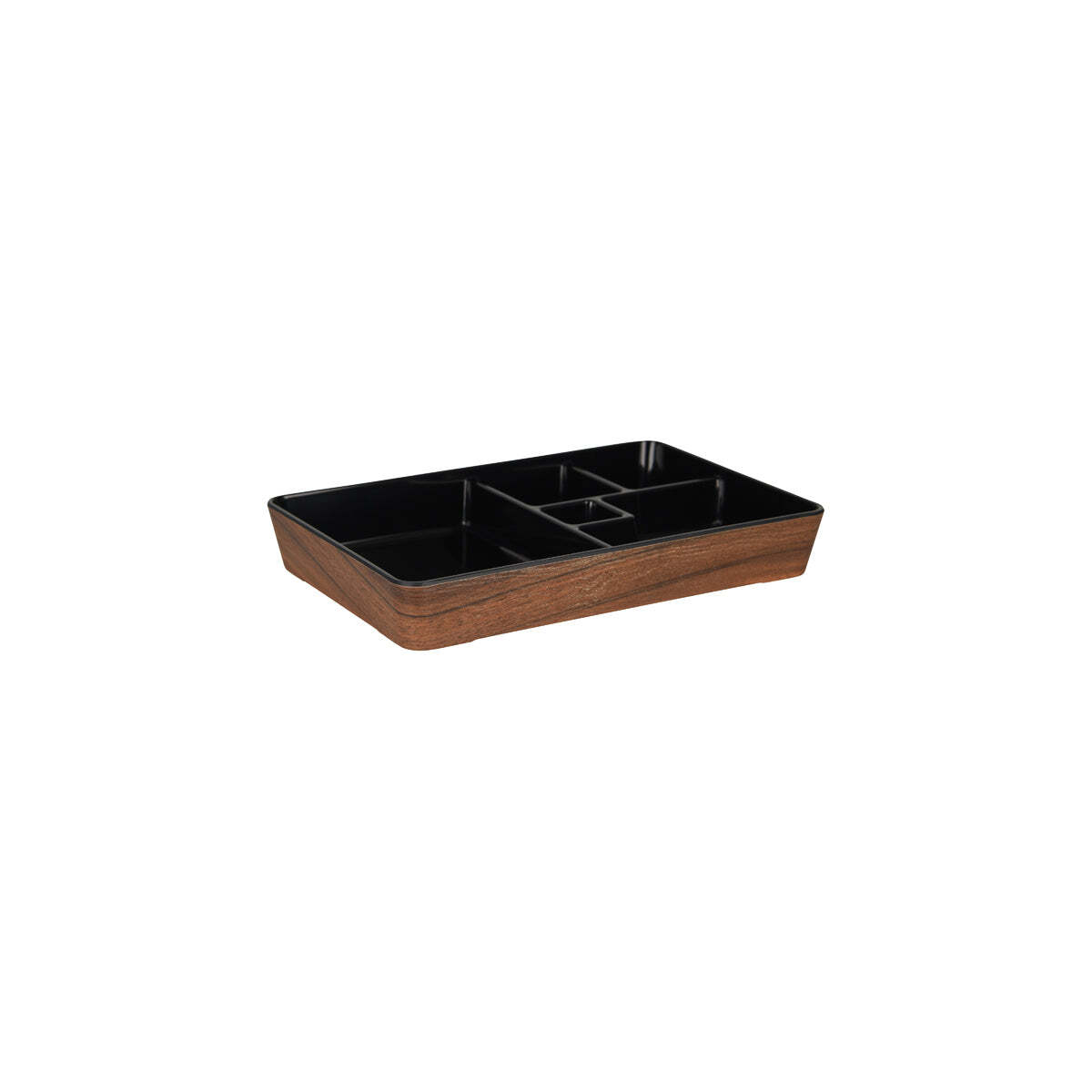 Zicco Melamine Inroom Bento 5 Comp Box Wnt/Blk 284x189x41mm
