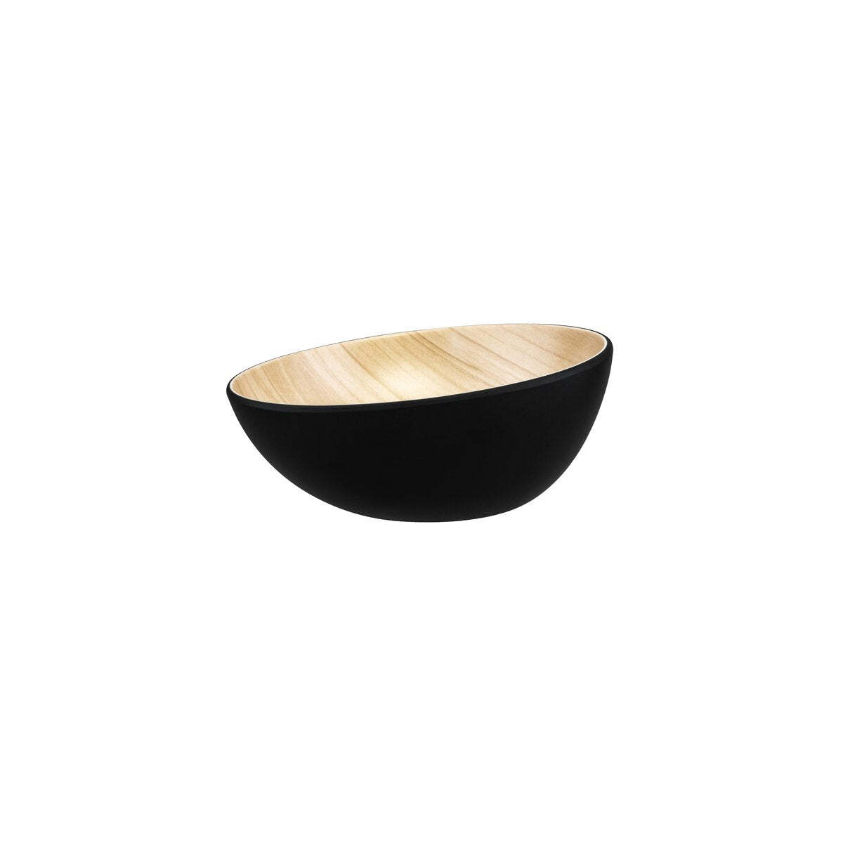 Zicco Melamine Echo Round Bowl Black/Birch 215x86.5mm