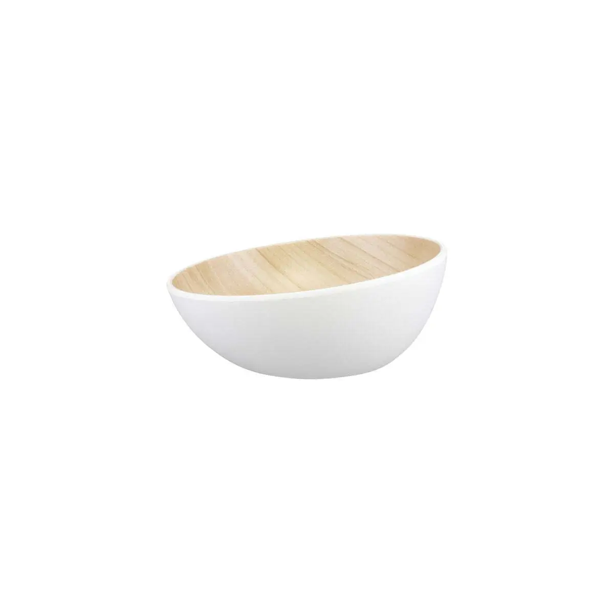 Zicco Melamine Echo Round Bowl White/Birch 215x86.5mm