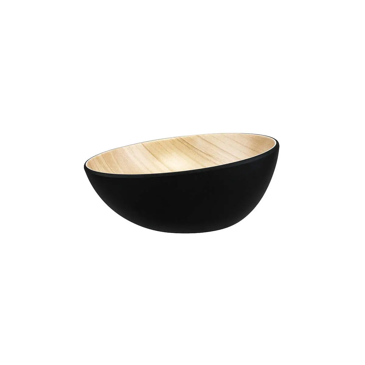 Zicco Melamine Echo Round Bowl Black/Birch 252x110mm