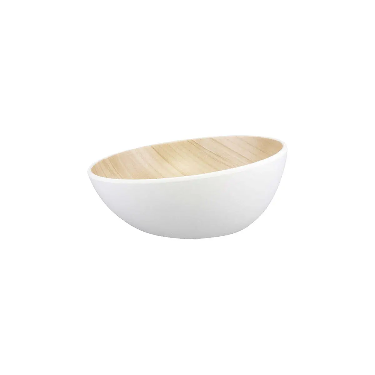 Zicco Melamine Echo Round Bowl White/Birch 252x110mm