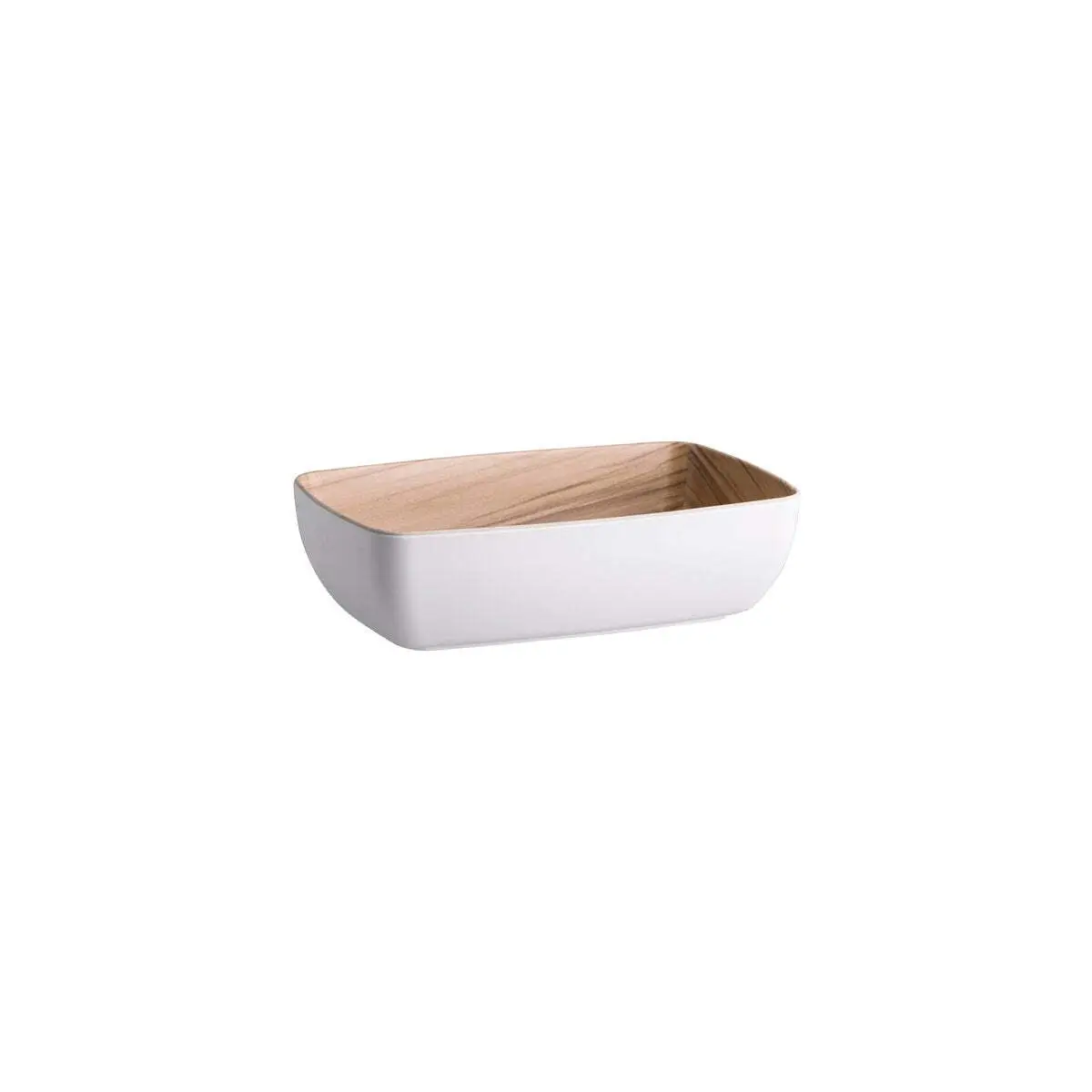 Zicco Melamine Echo White/Birch Bowl GN 1/4 265x162x75mm