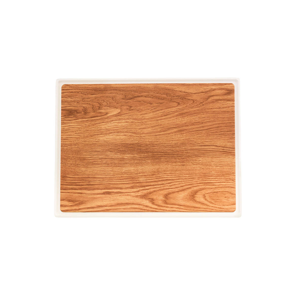 Zicco Melamine Contempo Rect Anti-Slip Tray Oak 350x260x15mm