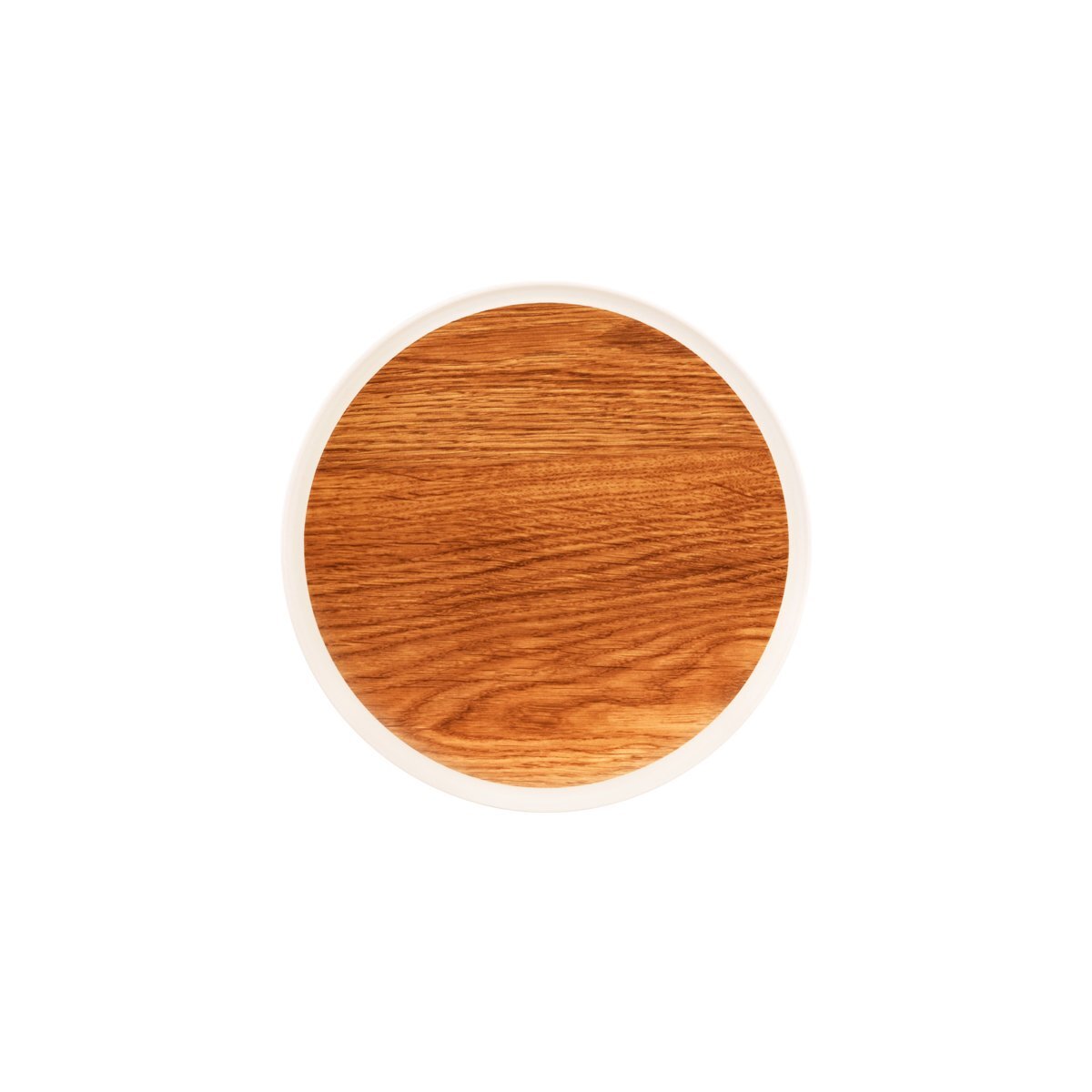 Zicco Melamine Contempo Round Anti-Slip Tray Oak 304x15