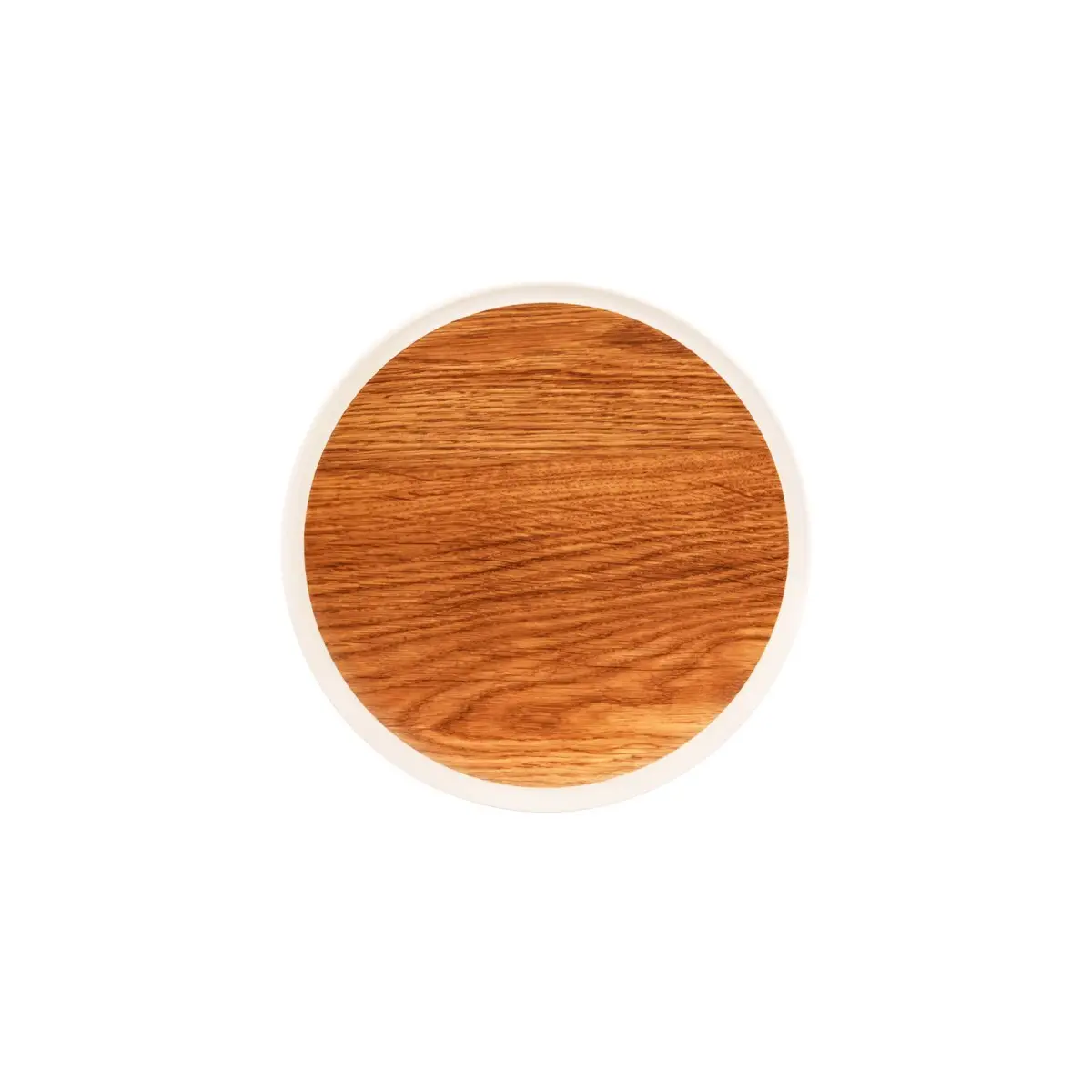 Zicco Melamine Contempo Round Anti-Slip Tray Oak 304x15