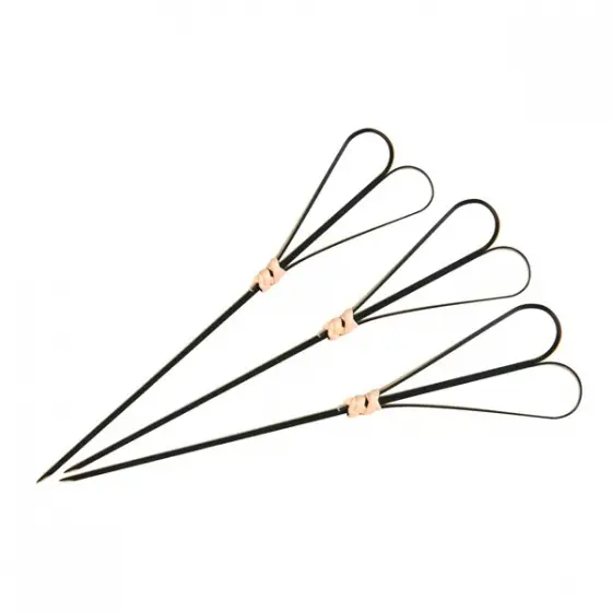 Design En Bouche Bamboo Skewer-Heart | Black | 120Mm | 100Pcs/Pack