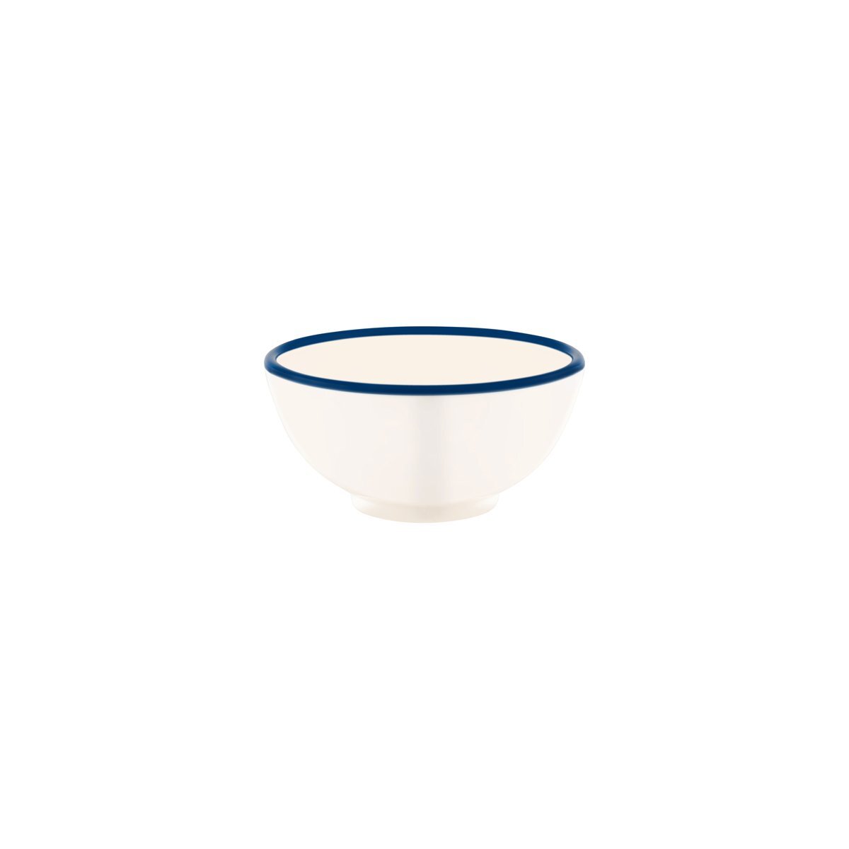 Jab Vintage Cream/Blue Rim Enamel Look Round Bowl 150x70mm
