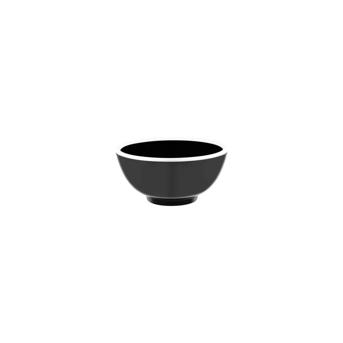 JAB Melamine Vintage Black / White Rim Round Bowl 125x65mm / 430ml
