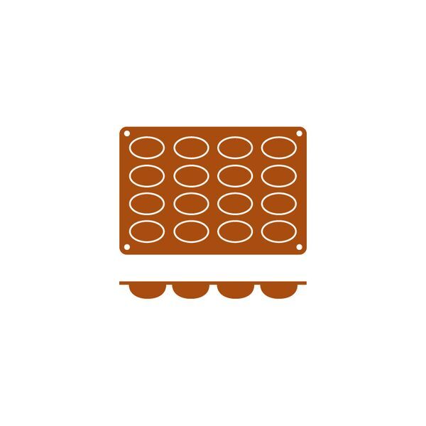Silicon Mould-Oval | 16-Cup