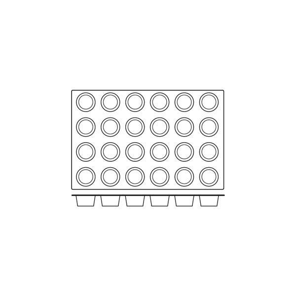 Silicon Mould-Muffin, 24-Cup, Cup Size: 69X39mm/122ml