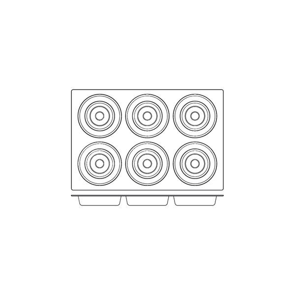Silicon Mould-Tart, 6-Cup, Cup Size: 166X39mm/614ml