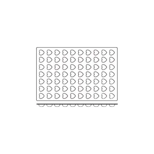 Frenti Prof Silicon Mould-Mini Heart, 70-Cup, Cup Size: 36x39x16mm/11ml 