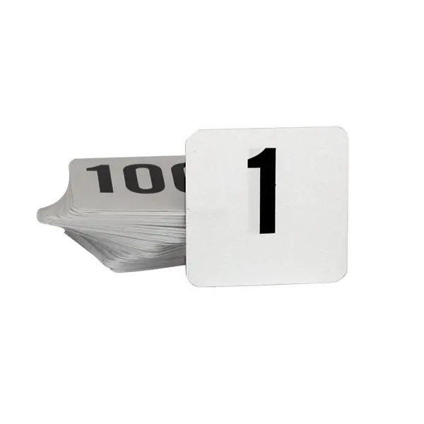 Trenton Table Number-50X50mm | Set 1-25 Black On White