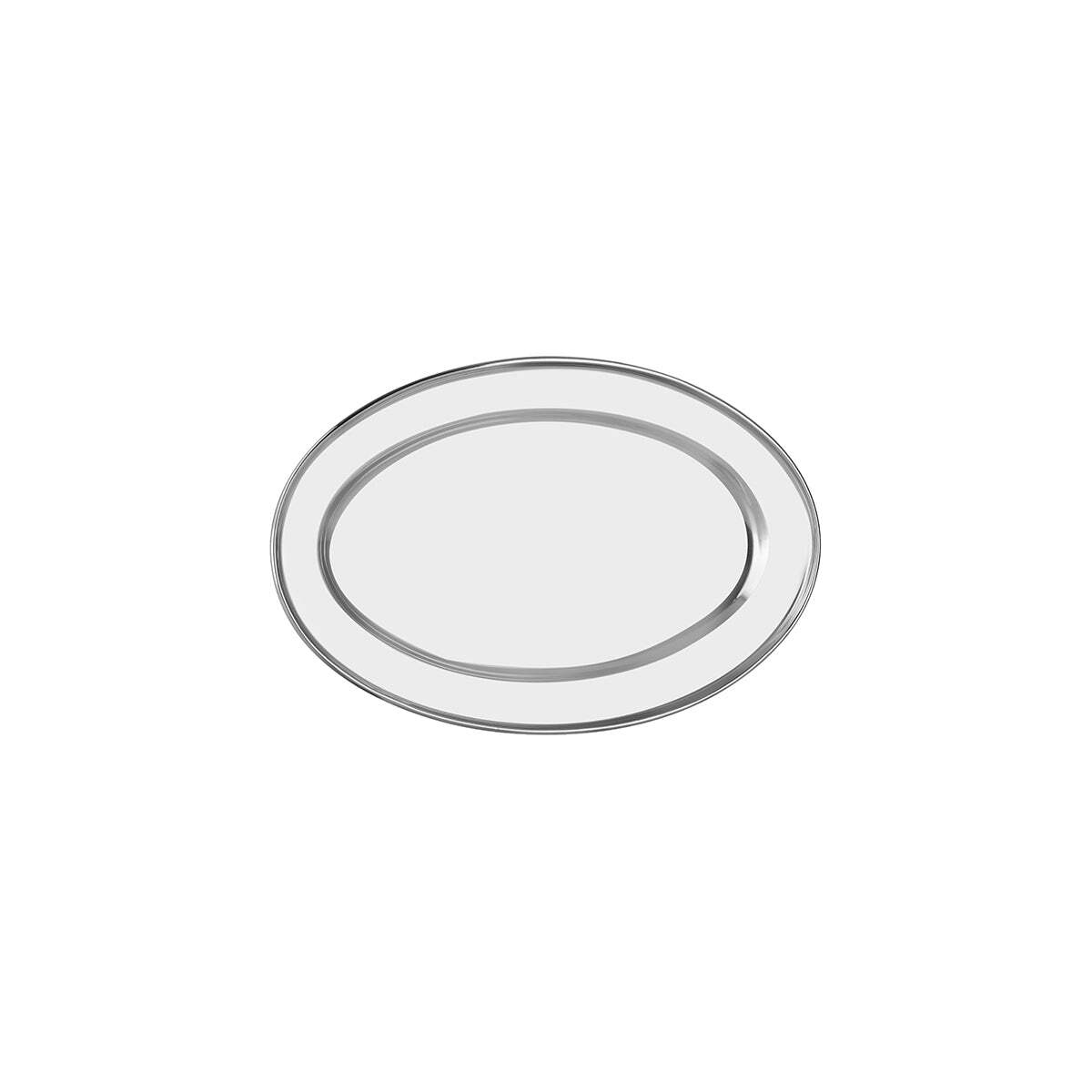 Chef Inox Oval Platter Rolled Edge S/S 350mm