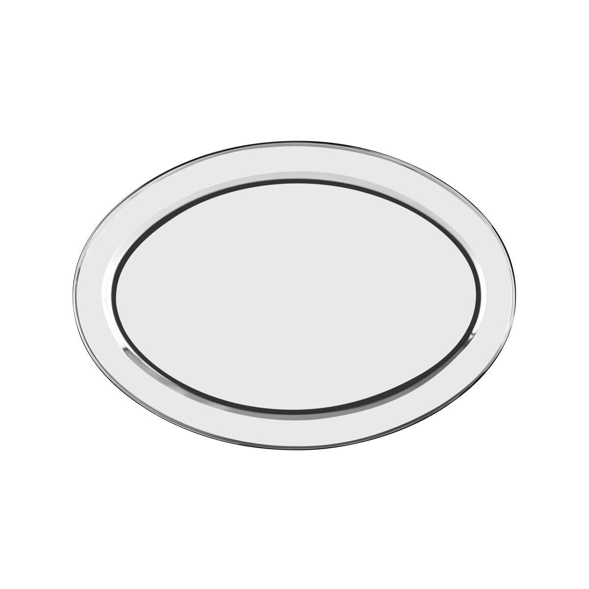 Chef Inox Oval Platter Rolled Edge S/S 500mm