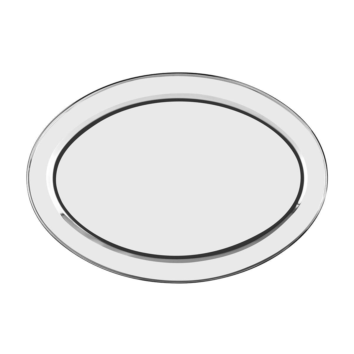 Chef Inox Oval Platter Rolled Edge S/S 600mm
