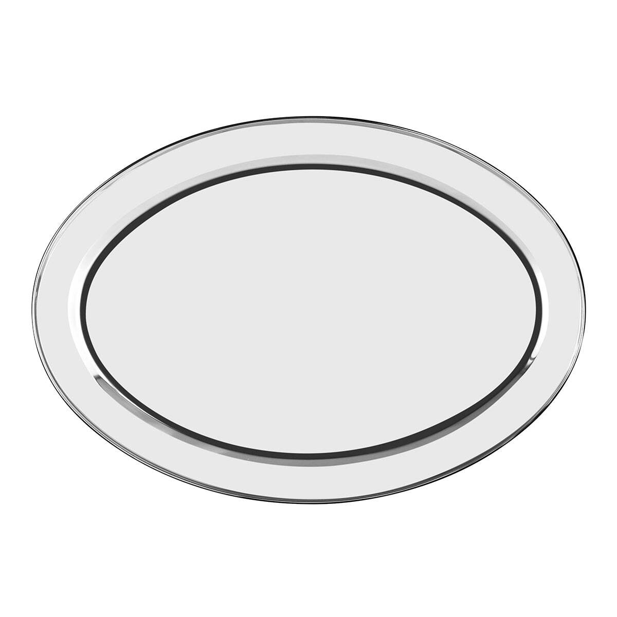 Chef Inox Oval Platter Rolled Edge S/S 650mm