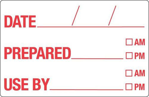  Dissolvable 49 x 75mm Date/Prepared/Use By