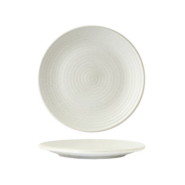 Zuma Round Coupe Ribbed Plate-210mm Ø Frost