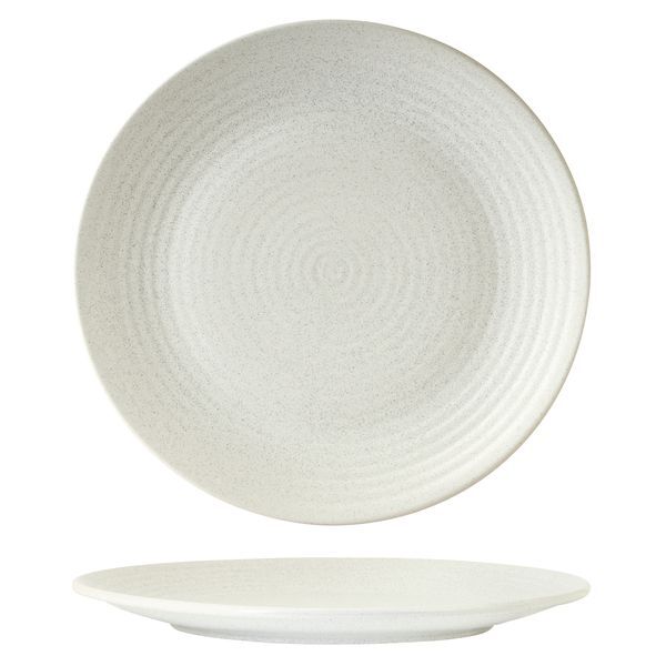 Zuma Round Coupe Ribbed Plate-310mm Ø Frost