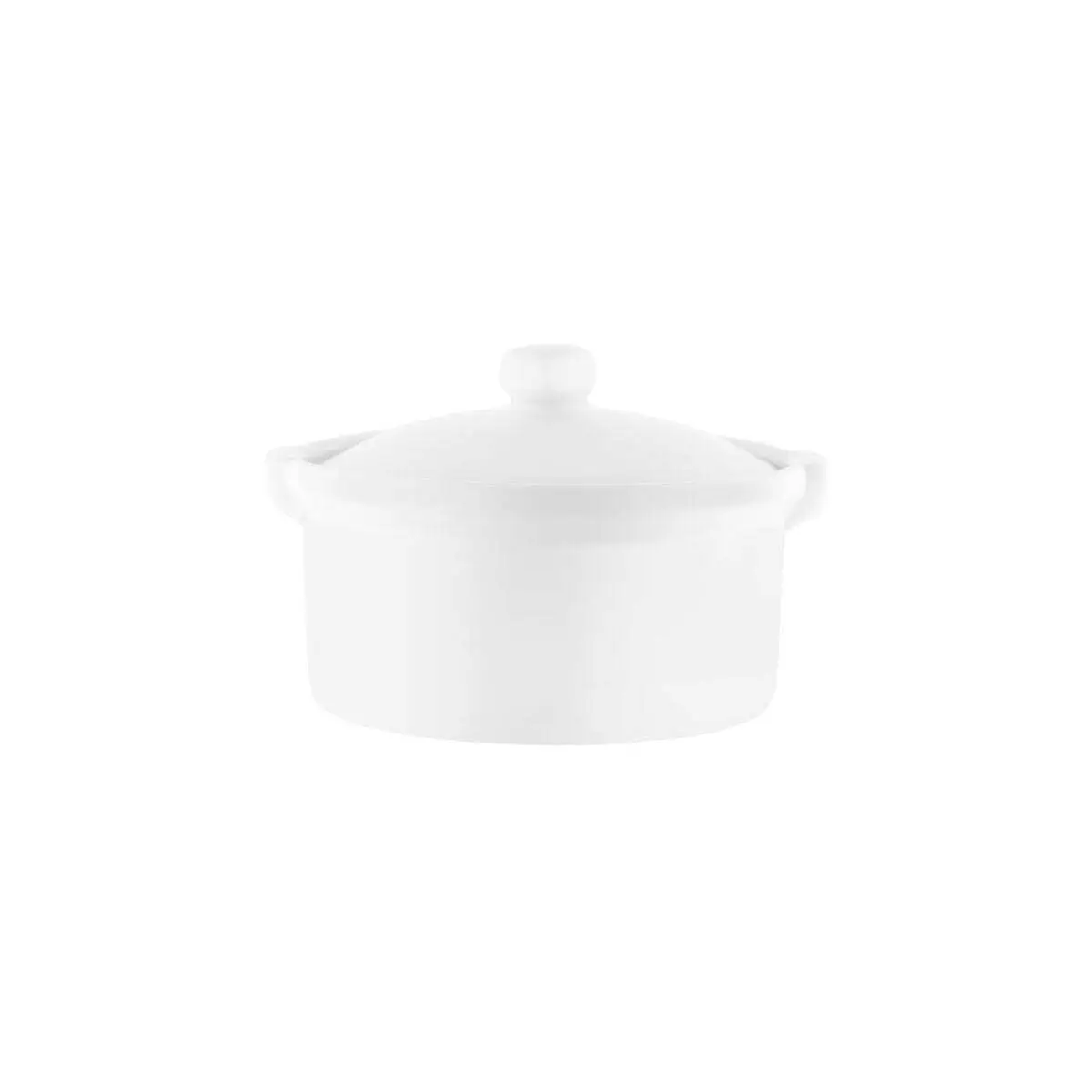 Vitroceram Casserole-Round With Cover 1.0Lt White