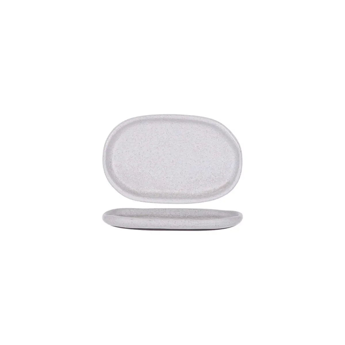 Tablekraft Naturals Ash Grey Oval Plate 210x135x20mm Clay
