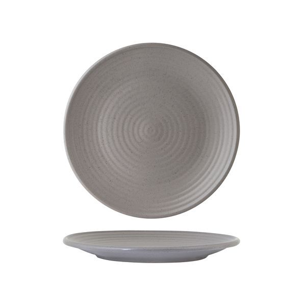 Zuma Round Coupe Ribbed Plate-210mm Ø Haze