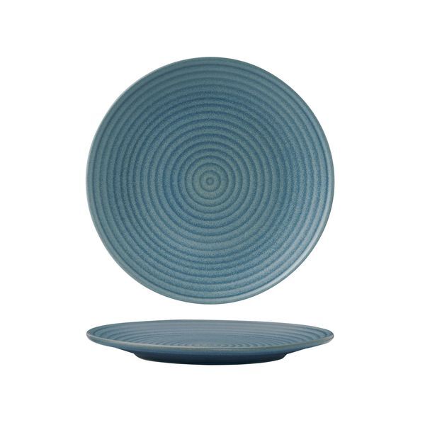 Zuma Round Coupe Ribbed Plate-210mm Ø Denim
