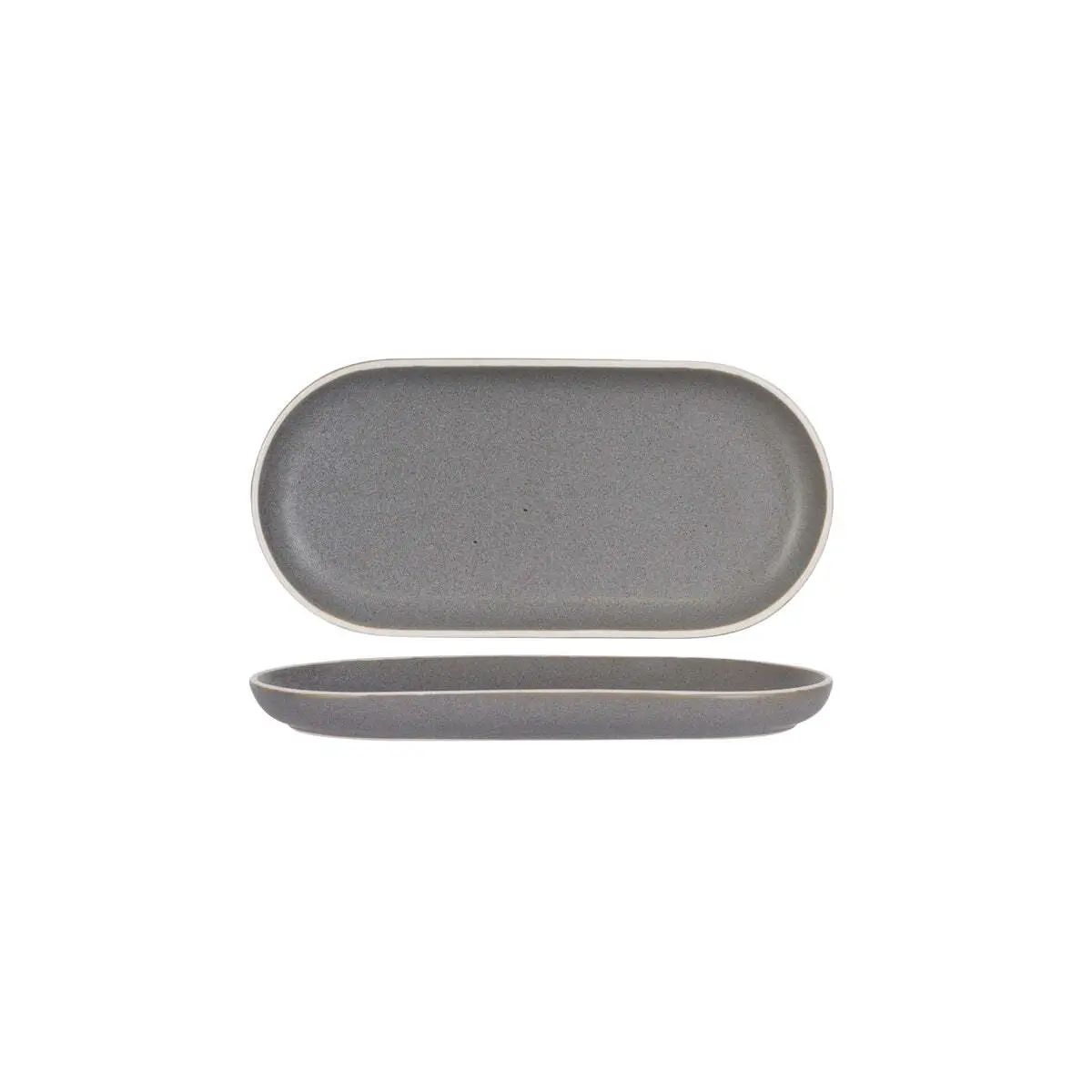 Tablekraft Urban Oval Plate 295x140mm Grey