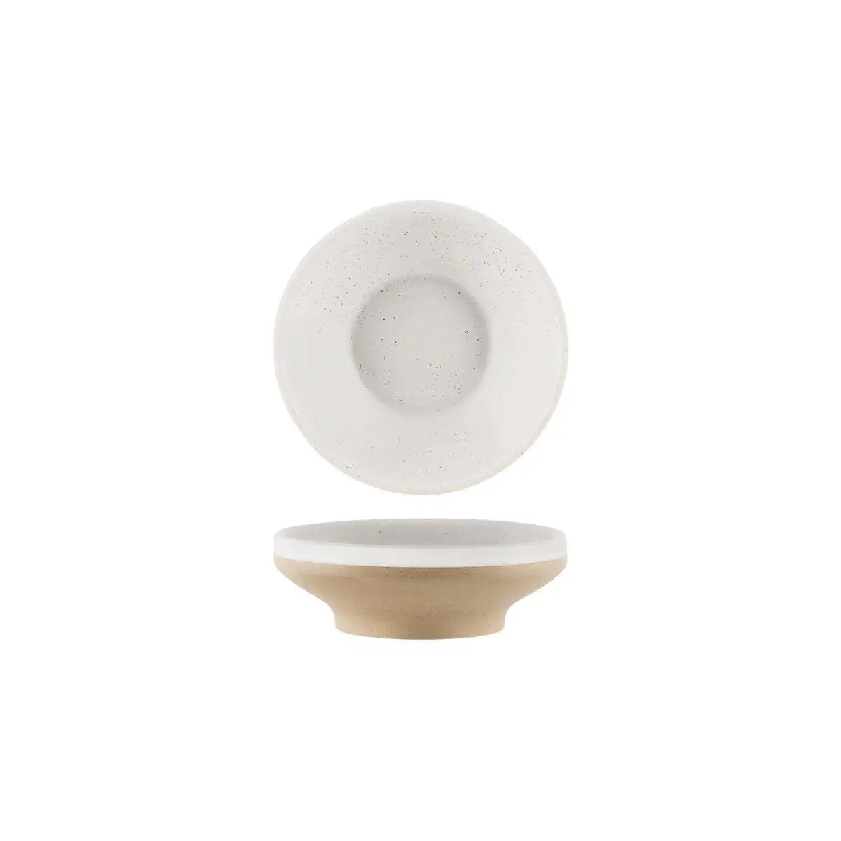Tablekraft Soho Round Bowl Footed 153x50mm White Pebble