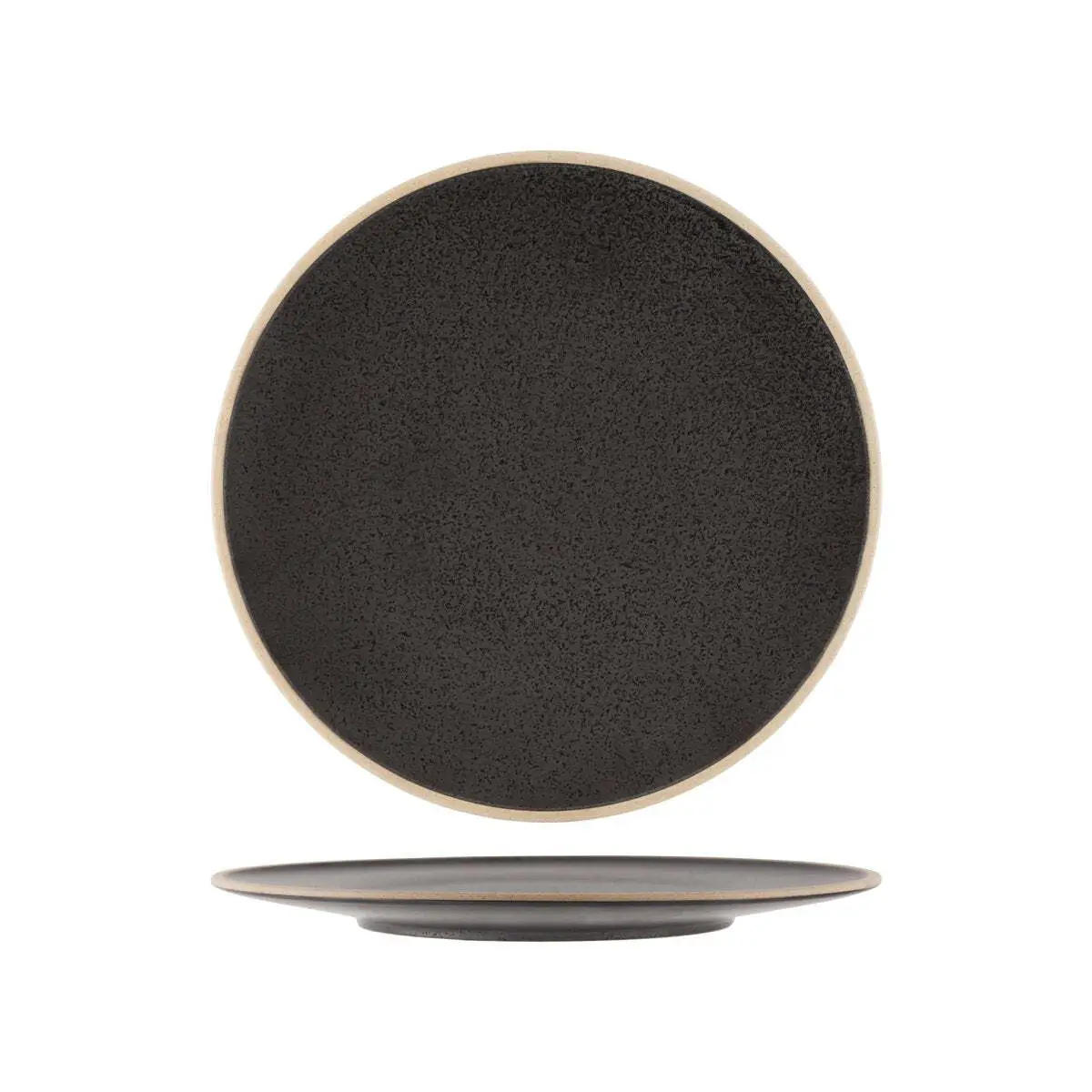 Tablekraft Soho Round Plate 285x10mm Speckle Black