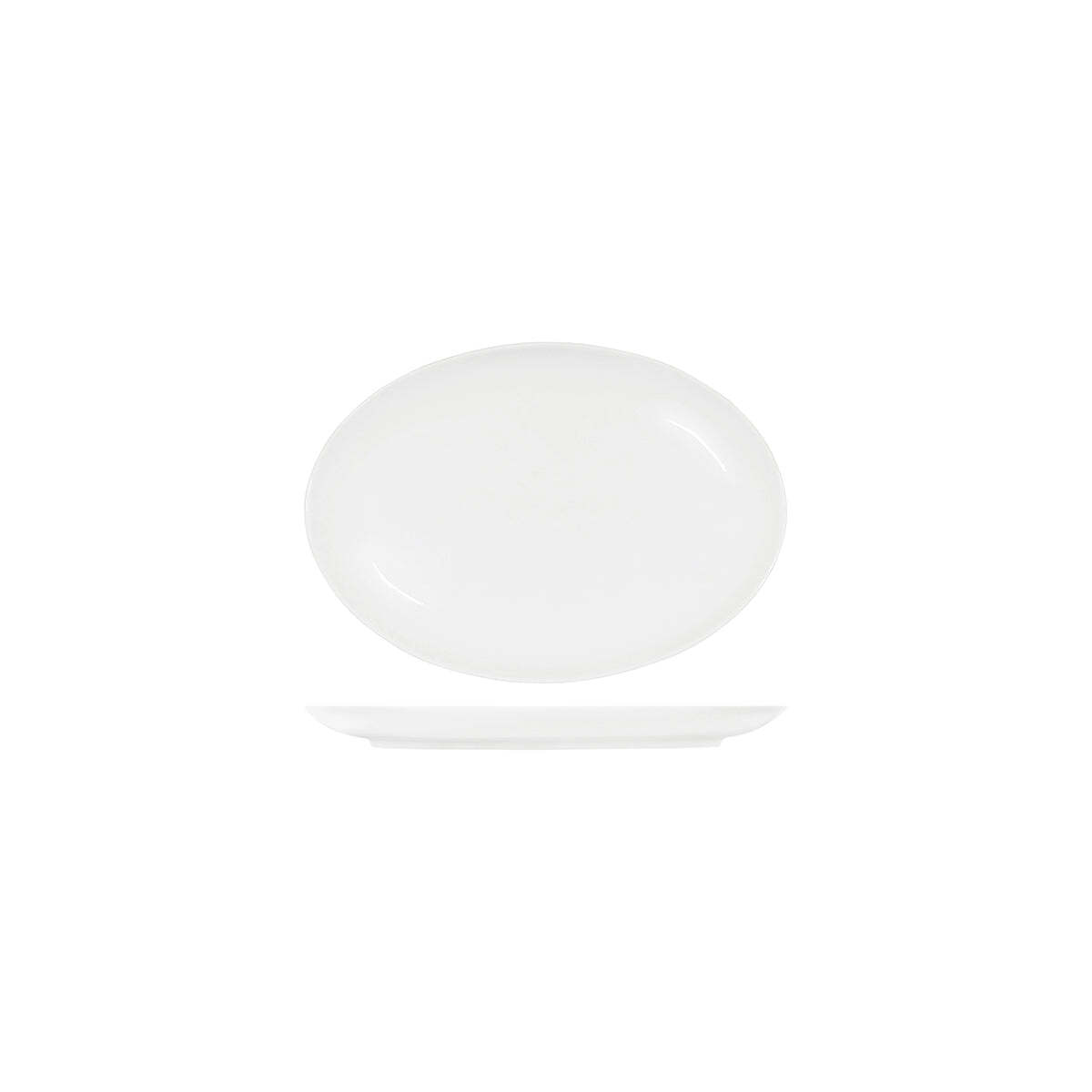 Tablekraft Core White Platter-Oval Coupe Shape -255X180X23mm
