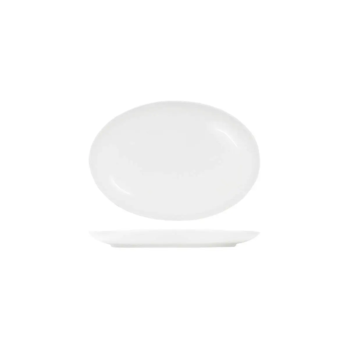 Tablekraft Core White Platter-Oval Coupe Shape -300X215X30mm