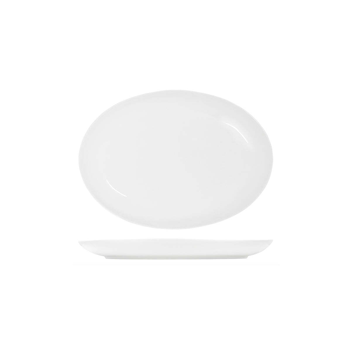 Tablekraft Core White Platter-Oval Coupe Shape -355X260X35mm