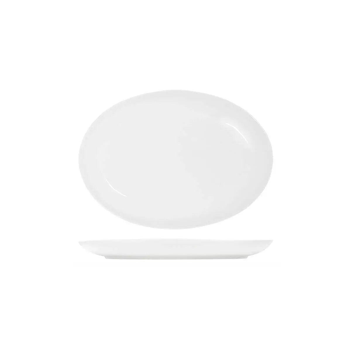 Tablekraft Core White Platter-Oval Coupe Shape -355X260X35mm