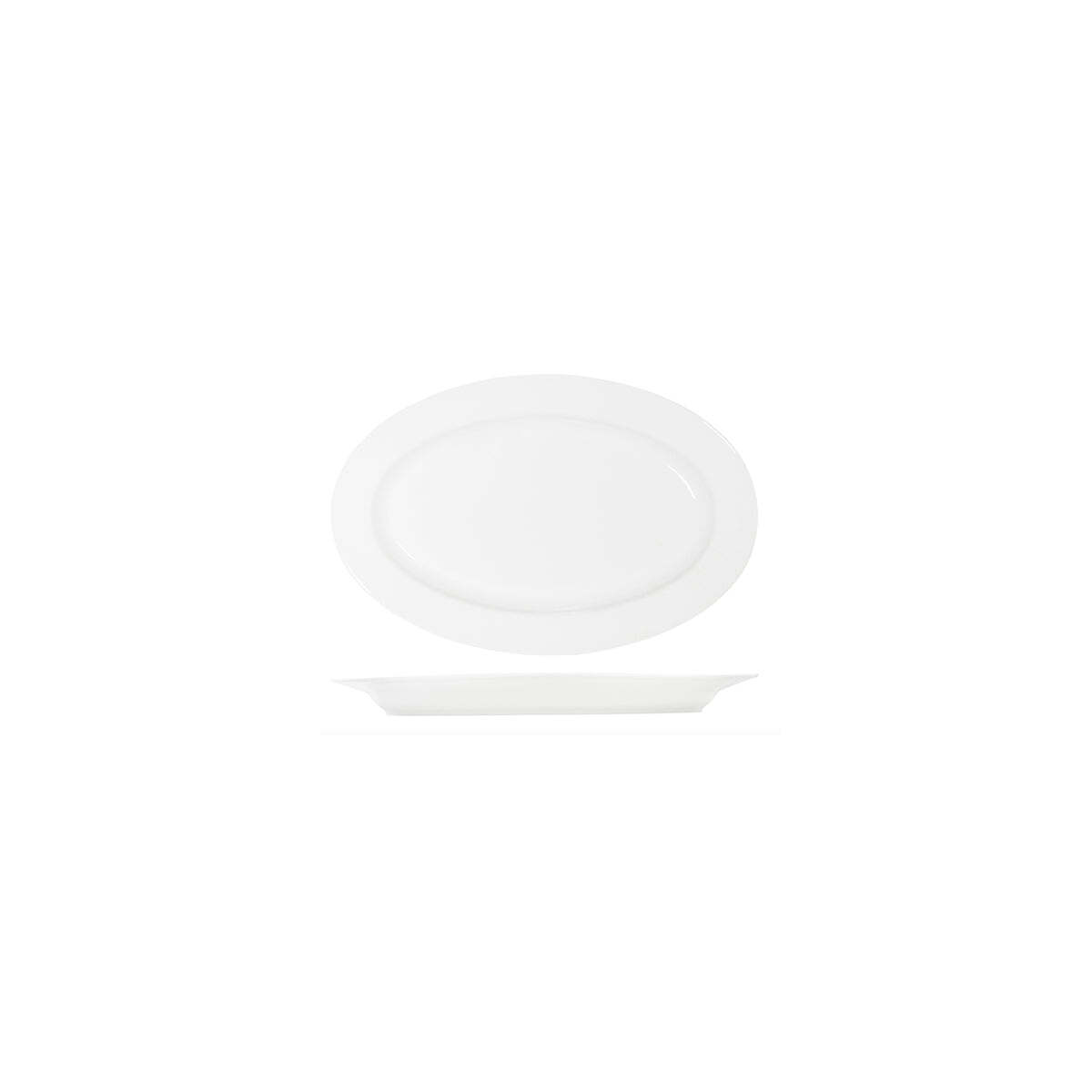 Tablekraft Core White Platter-Oval Rim Shape -200X140X20mm