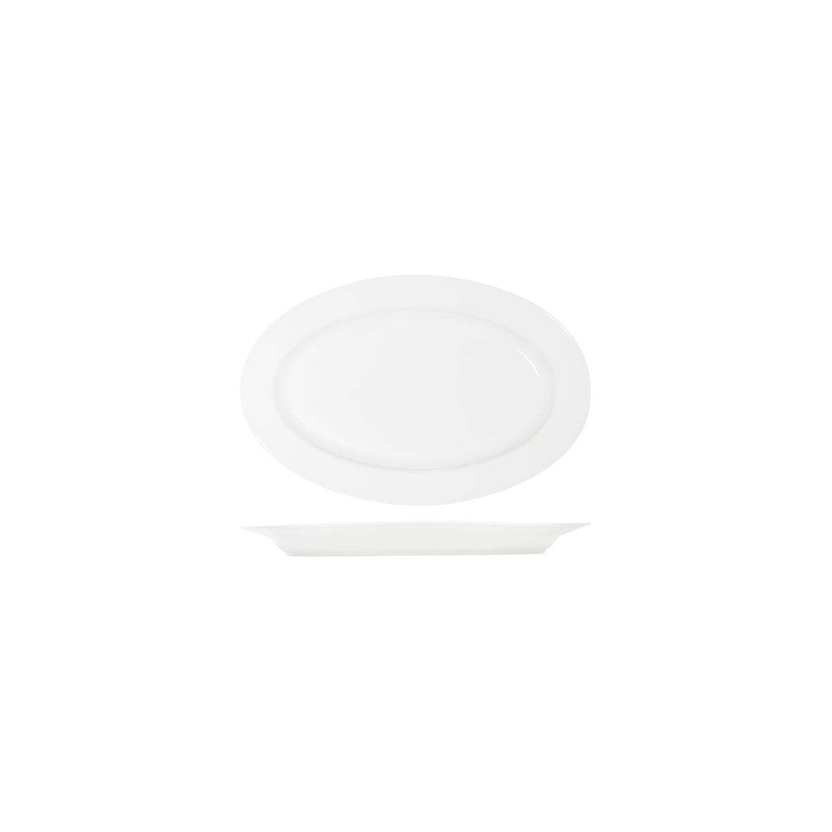 Tablekraft Core White Platter-Oval Rim Shape -230X155X23mm