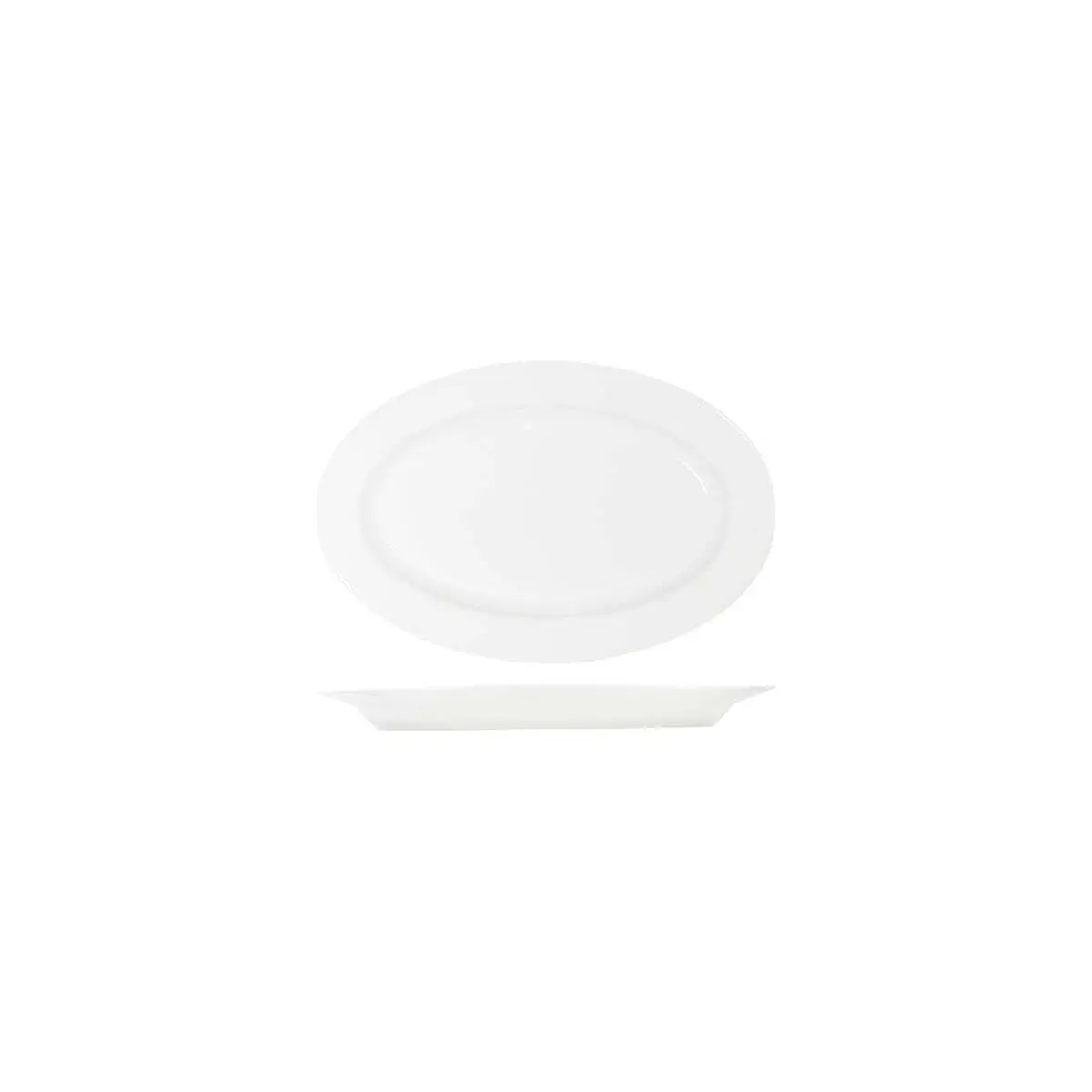 Tablekraft Core White Platter-Oval Rim Shape -230X155X23mm